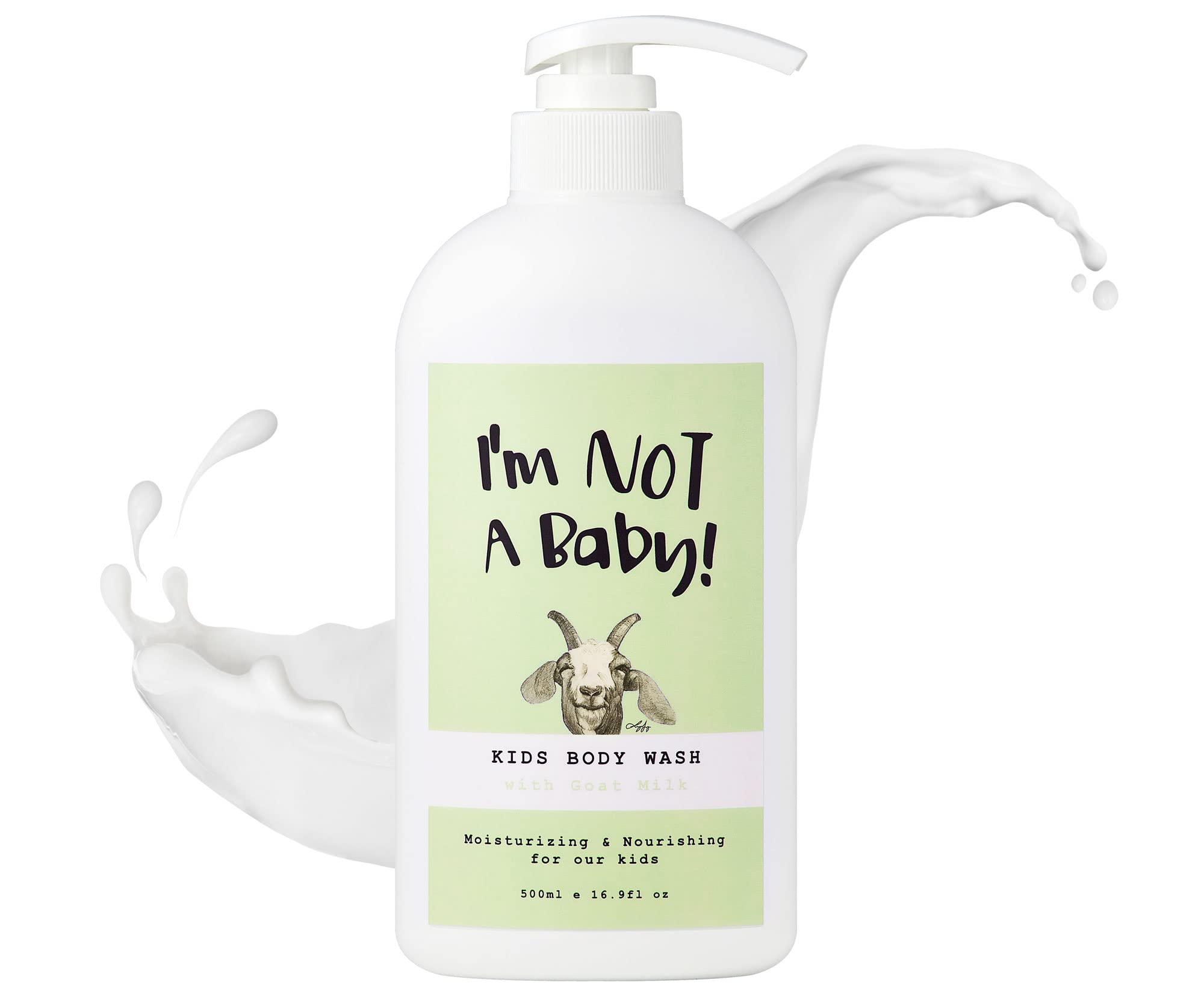 Kids Body Wash - Dermatologist Tested, Hypoallergenic, Cruelty-Free & PETA Approved | Gentle Goat Milk Formula for Sensitive Skin | 16.9 Fl Oz | Perfect for Daily Bath Time & Sensitive Skin Care