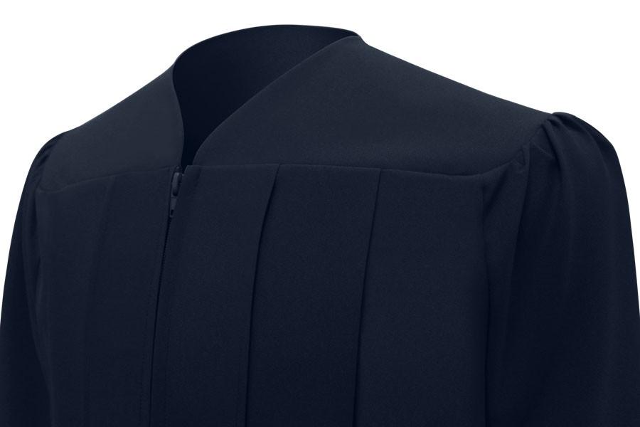 Matte Navy Blue Bachelor's Cap and Gown Set - College Graduation Gown with Matching Cap for University Ceremonies - Perfect for Graduation Photos, Commencement Events & Academic Celebrations