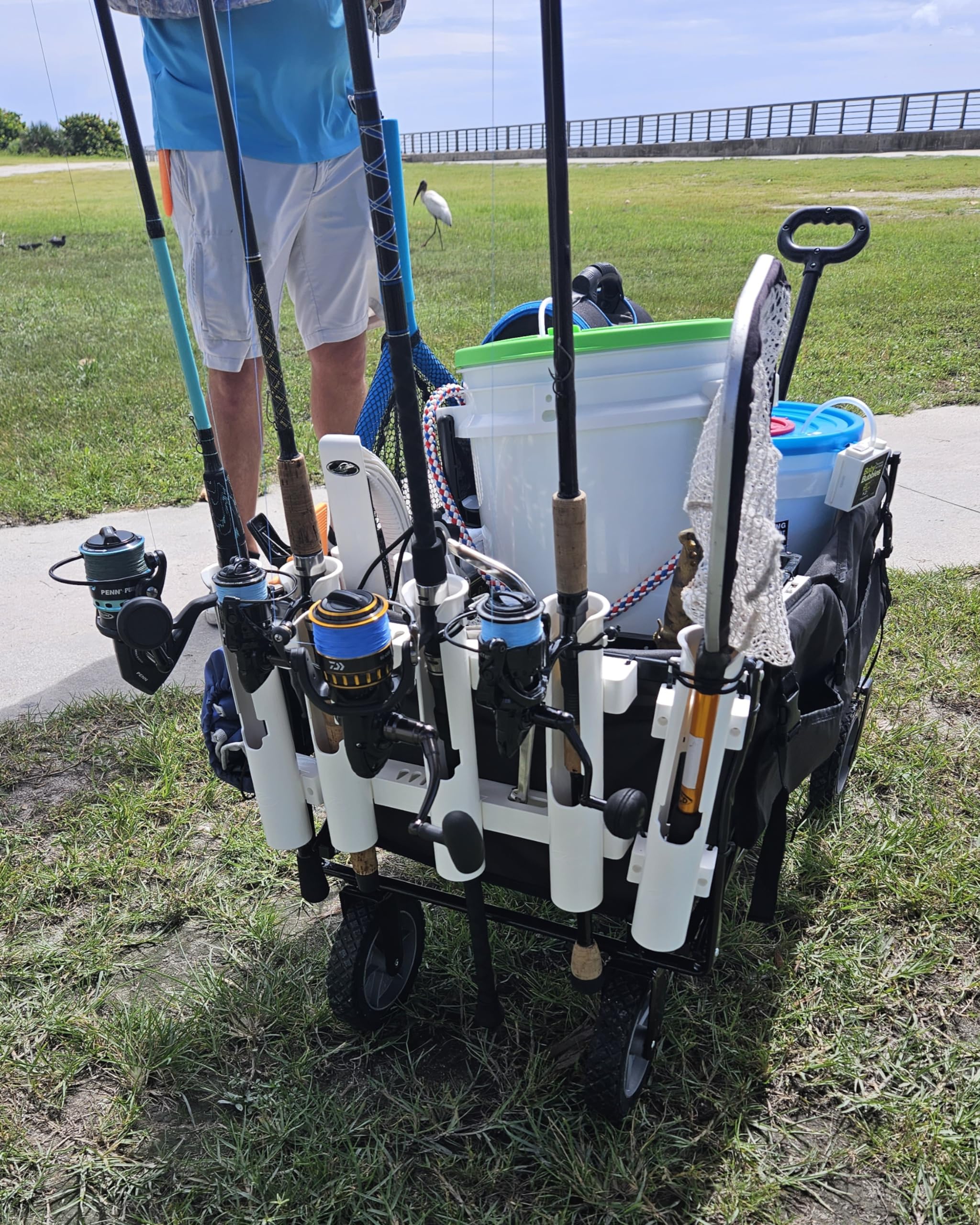 Rod-Runner Tri-Mount 3 Fishing Rod Holder Rack Combo - White | Secure Storage for Multiple Rods | Perfect for Boats, Garages & Fishing Cabins