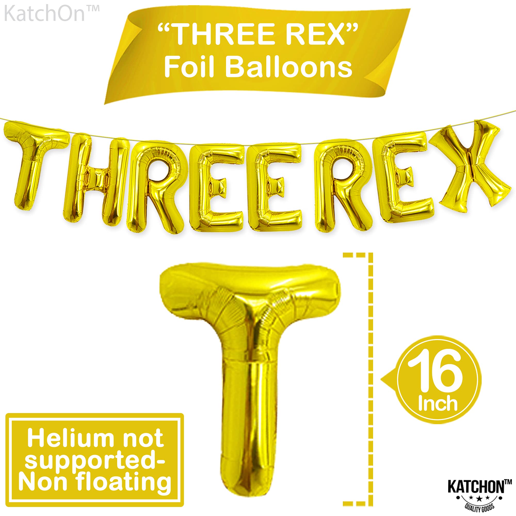 KatchOn Giant Dinosaur Balloons for Birthday Party Decorations - 48 Inch Large T-Rex Balloons (Pack of 4) | Dinosaur Theme Party Supplies | Perfect for Jurassic Birthday, Baby Shower & Kids Room Decor