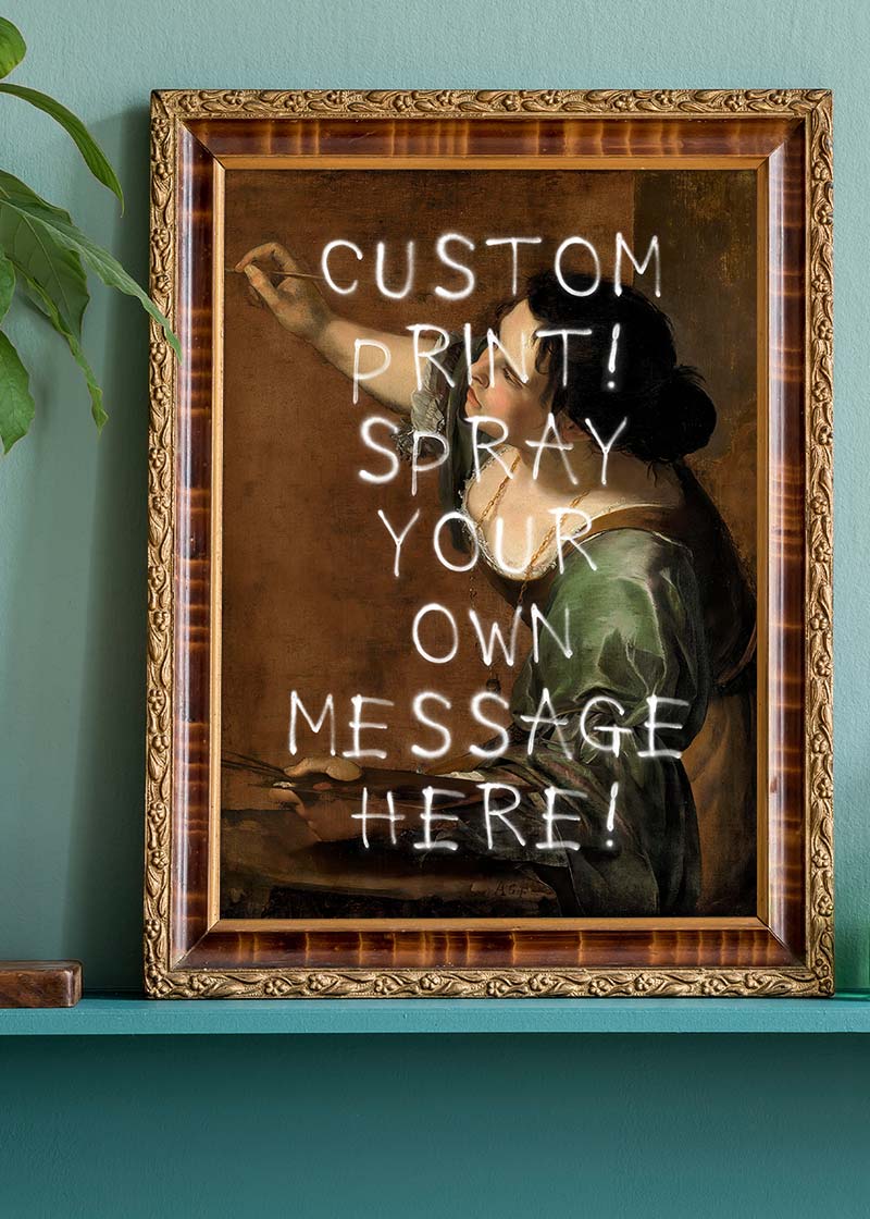 Custom Spray Paint Portrait - Personalized Self Portrait as Allegory of Painting Artwork | Unique Wall Decor for Home, Office & Gifts
