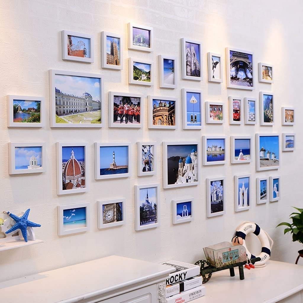 ZCYXQR 36-Piece Large Picture Frames Collage Set - Wall Gallery Kit for Home & Living Room Decor | Perfect for Family Photos, Art Displays & Wall Decorations (Color: D)