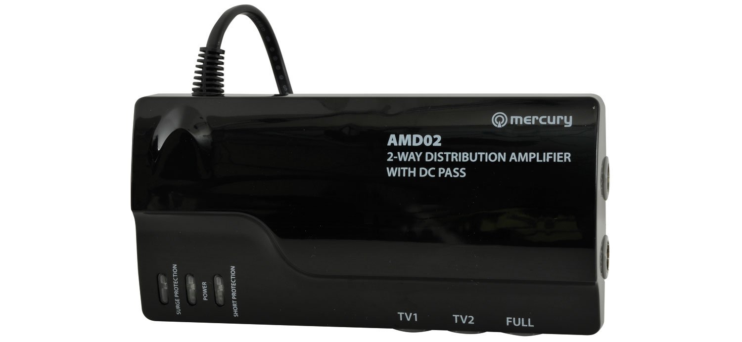 Professional 2-Way TV Signal Booster - Amplifier for Clear HD Reception in Home & Office