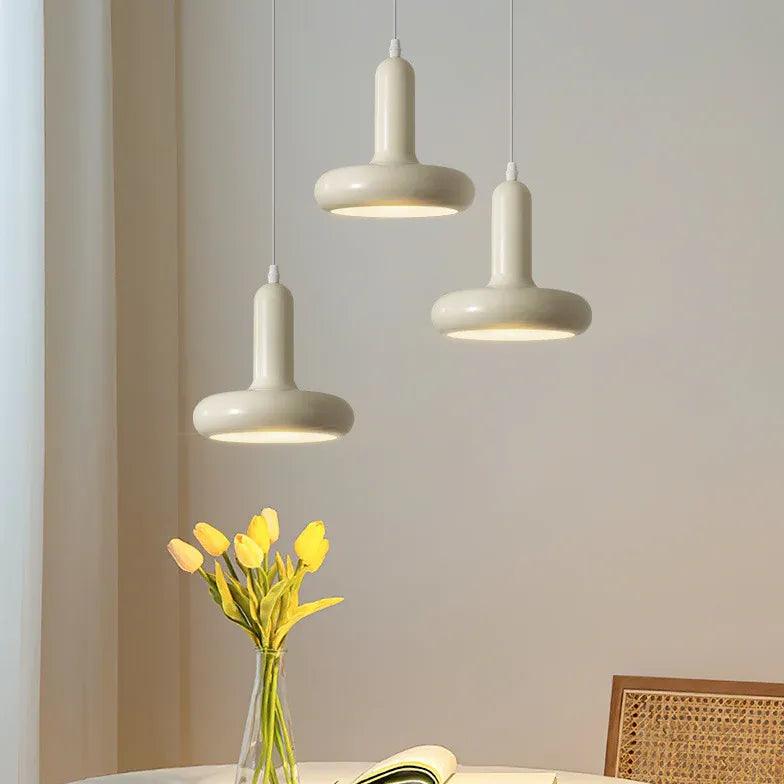Modern White Round Dining Room Pendant Light - Sleek Minimalist Design for Kitchen Island, Breakfast Nook & Restaurant Lighting