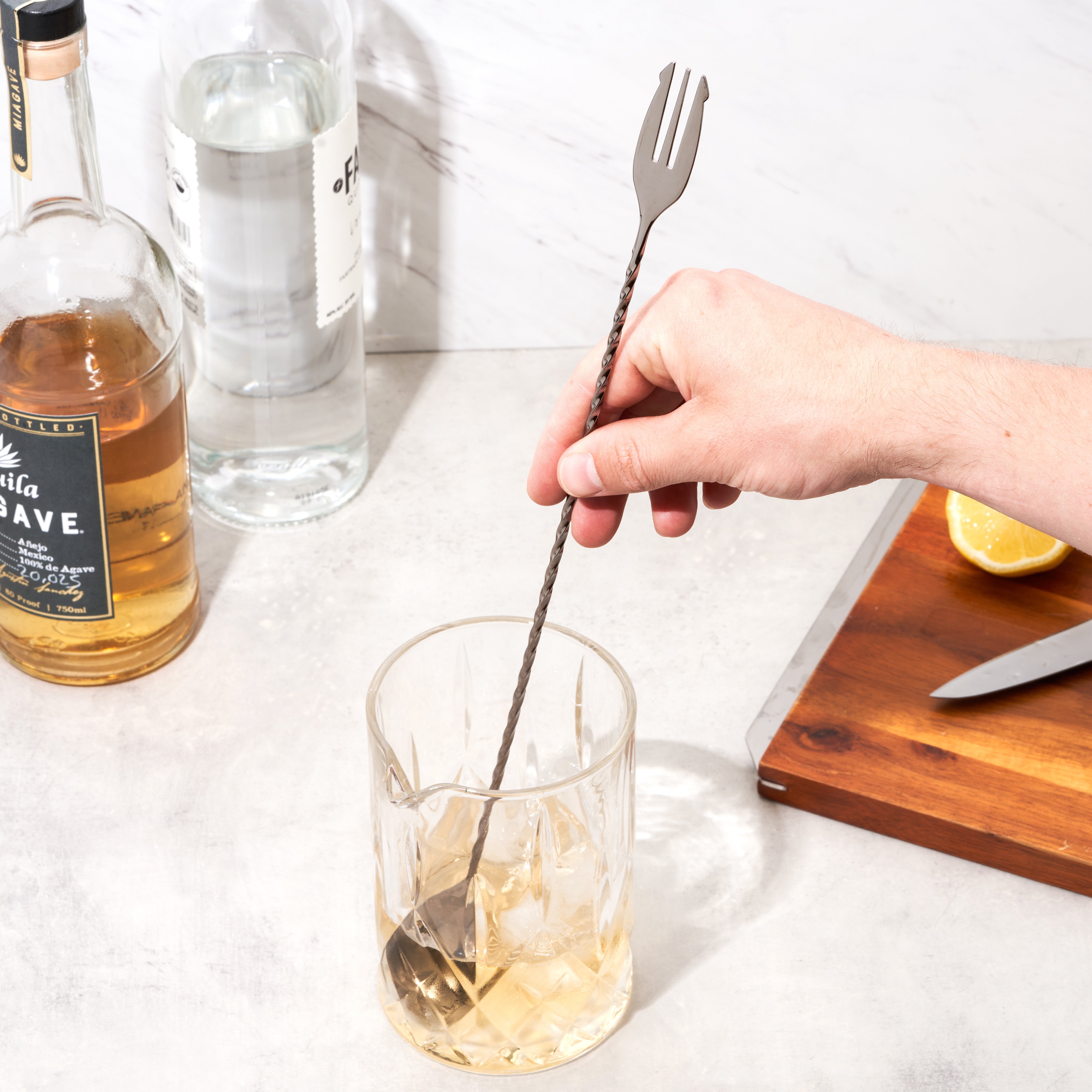 Warren Trident Bar Spoon - Premium Stainless Steel Cocktail Mixing Spoon for Bartenders - Perfect for Mixing, Stirring, and Layering Drinks at Home Bars, Cocktail Parties, and Professional Bartending