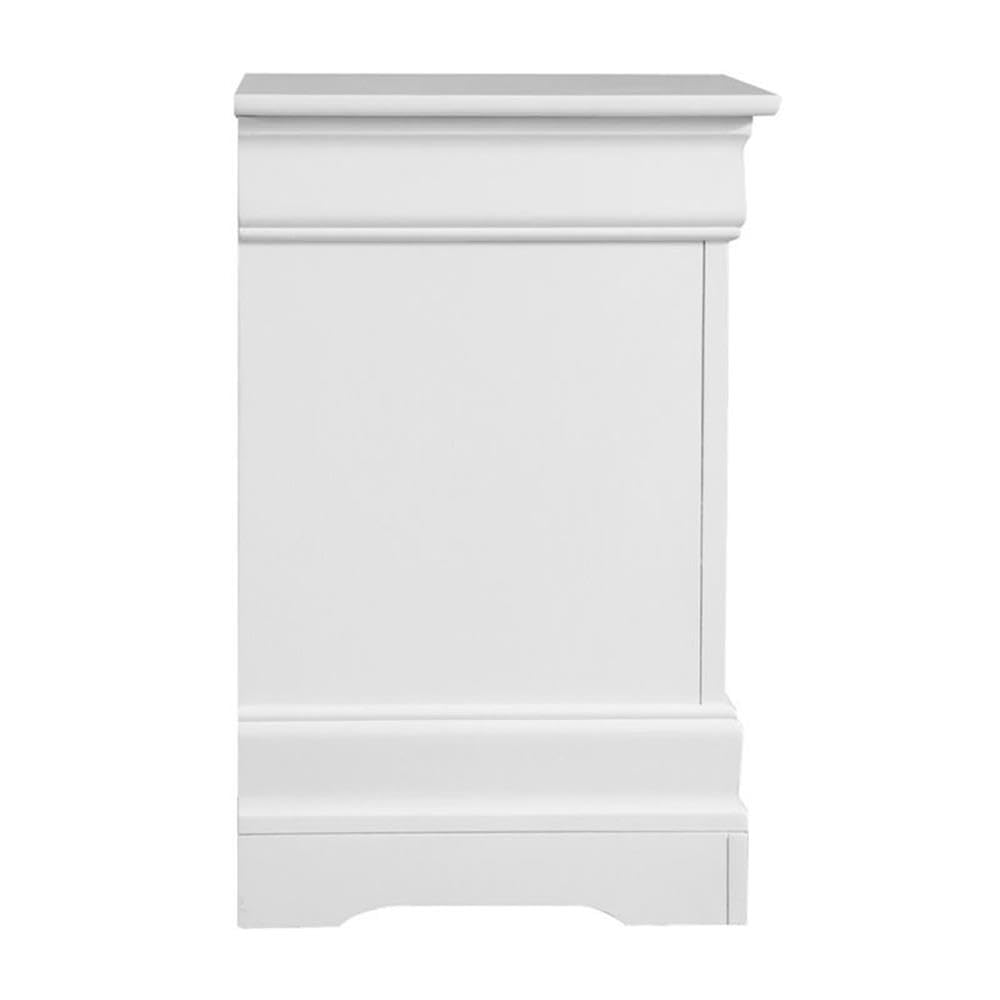Glory Furniture Louis Phillipe White 2-Drawer Nightstand - Elegant Bedside Table for Bedroom Decor & Storage
