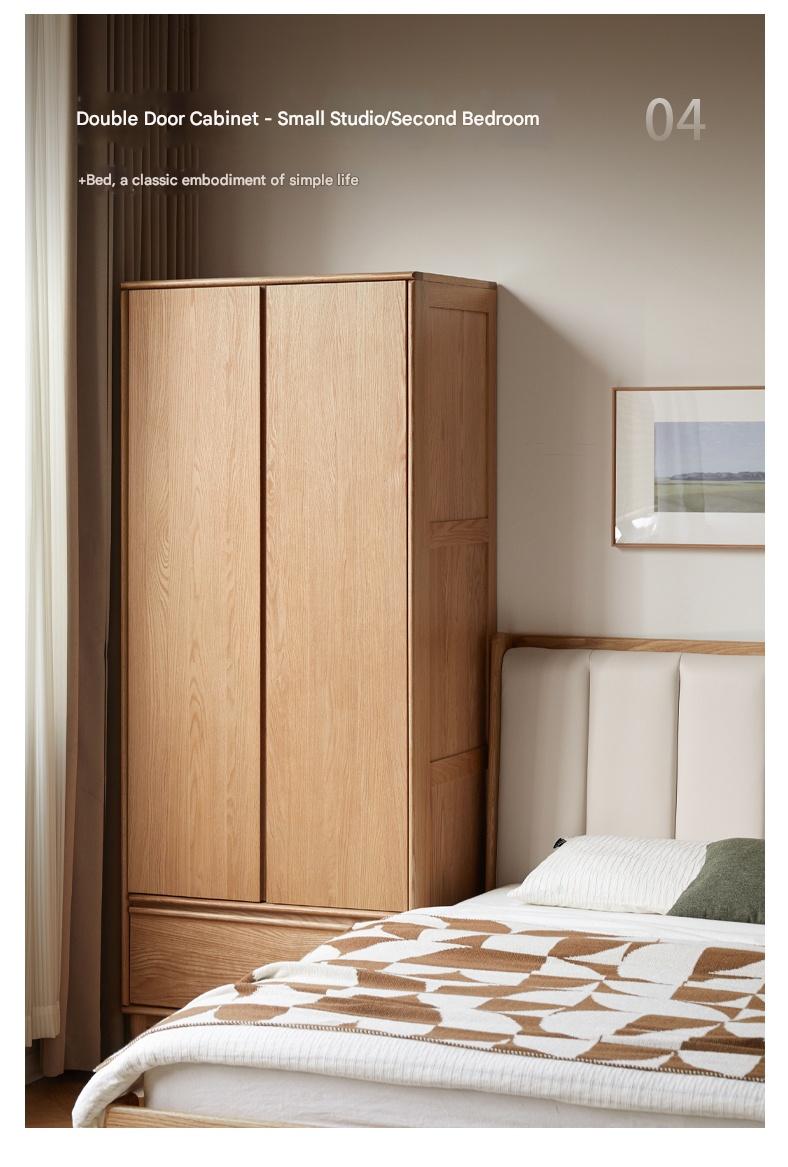 Modern Oak Solid Wood Wardrobe - Spacious Storage for Bedroom, Closet & Home Organization | Durable & Stylish Furniture for Master Bedroom, Guest Room & Walk-In Closets