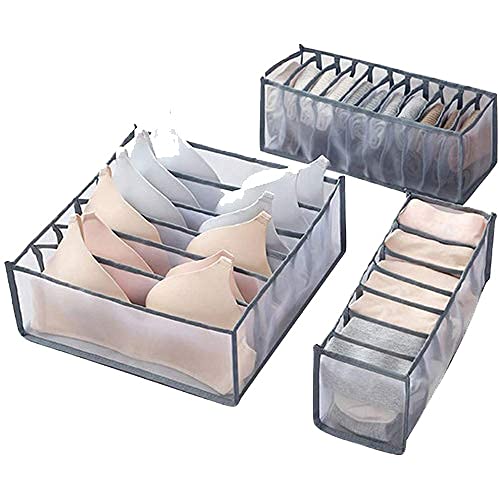 3-Pack Underwear Storage Box for Socks & Drawers - Wardrobe Organizer for Closet