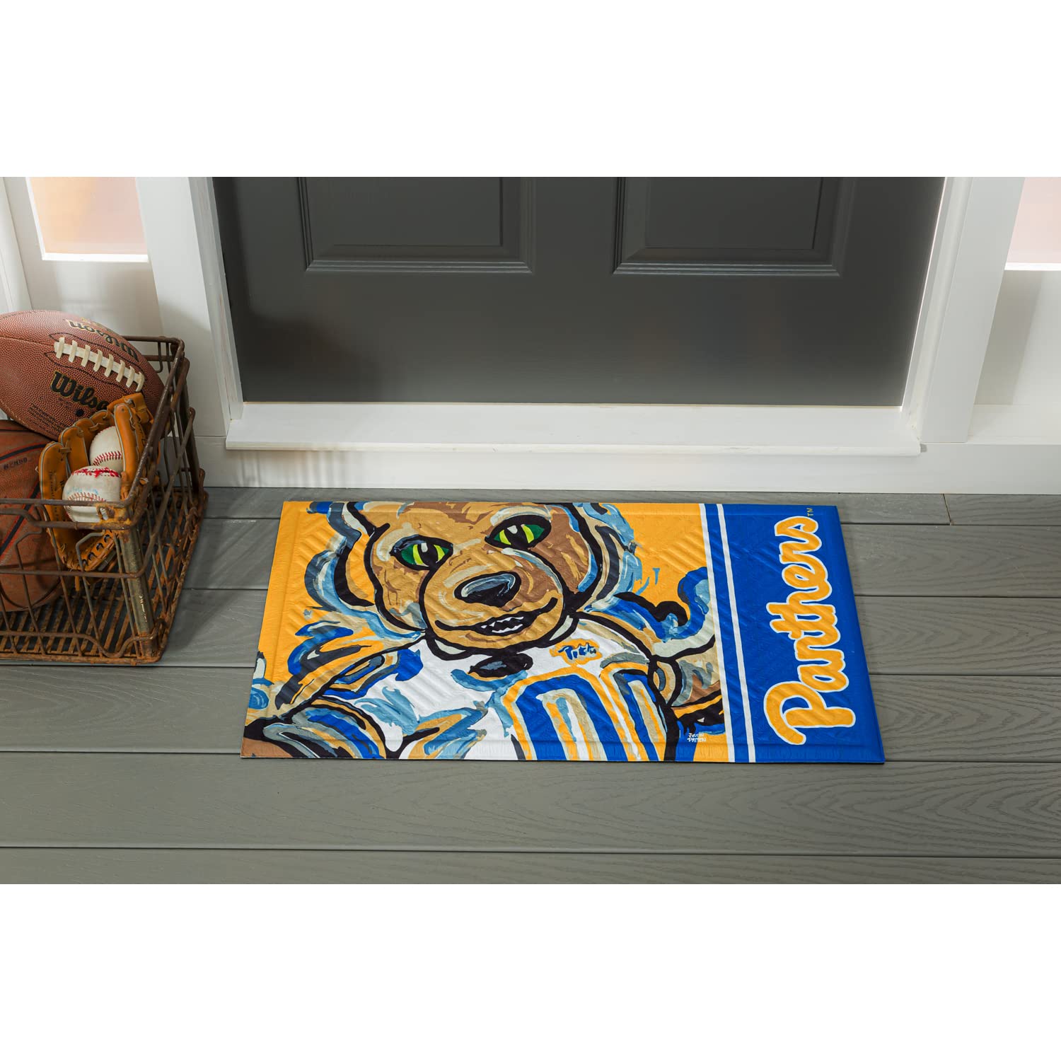 University of Pittsburgh Team Sports America Embossed Door Mat - Non-Slip Welcome Mat for College Fans, Dorm Room Decor & Game Day Spirit