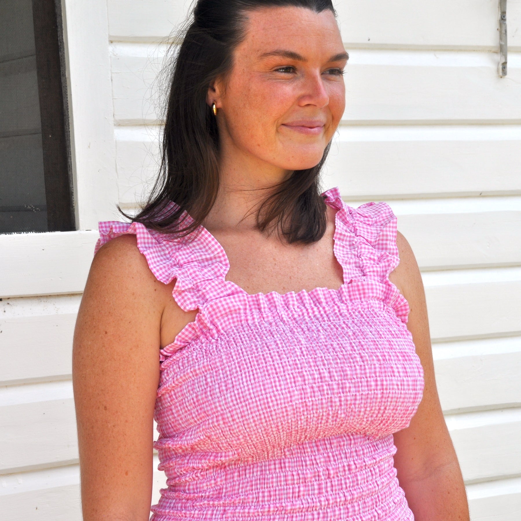 Eva Dress - Mini Pink Gingham Checkered Summer Dress for Women | Casual & Party Wear | Perfect for Beach, Picnic, and Date Nights