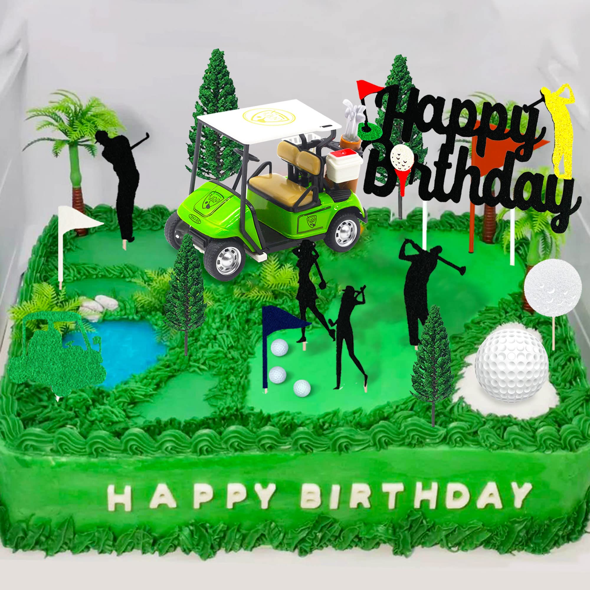Golf Cake Topper - Heading for the Green Golf Themed Cake Decorations | Golf Party Supplies & Birthday Decorations for Golf Lovers | Perfect for Golf-Themed Parties, Birthdays & Celebrations