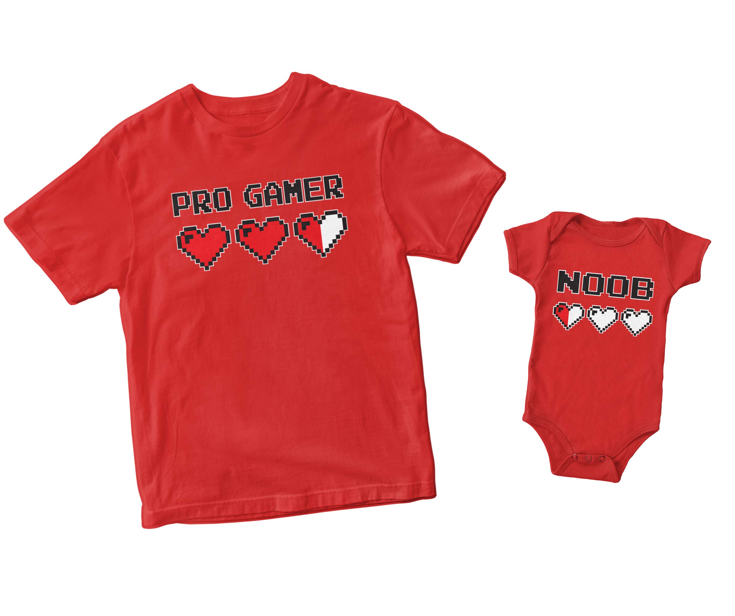 Pro Gamer & Noob Matching Family T-Shirts - Funny Video Game Themed Outfits for Couples & Families - Perfect for Gaming Events, Conventions & Family Photos