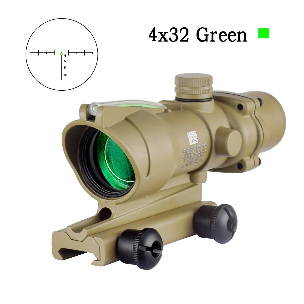 Trijicon ACOG 4X32 RMR Red Dot Sight Scope - Green Cross Fiber Optic Illuminated Rifle Scope with Glass Etched Reticle - Perfect for Tactical Shooting, Hunting & Military Use