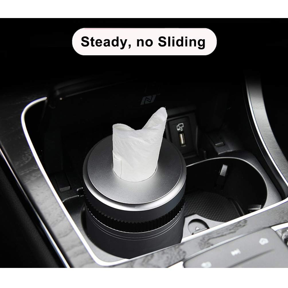 Premium Alloy Car Cup Holder Tissues Box - Detachable & Easy to Clean (5.23