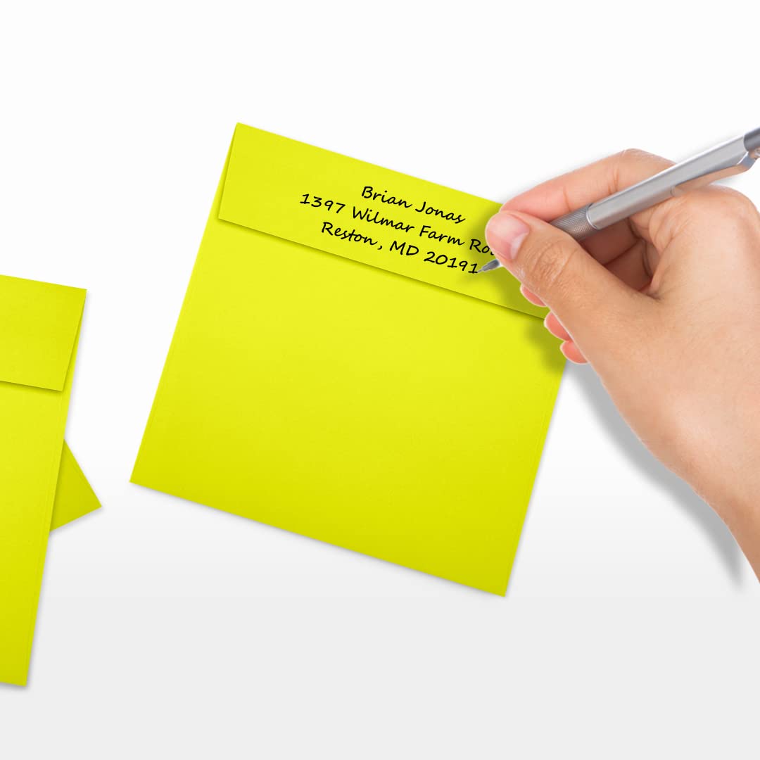 Premium LUXPaper Square Invitation Envelopes 5x5 Inches - Citrus Yellow 80lb Text Weight (Pack of 500) | Self-Seal Peel & Press Design | Perfect for Wedding Invitations, Greeting Cards, Party Favors & Business Correspondence