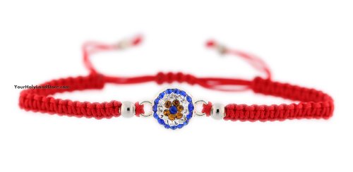 Evil Eye Red String Bracelet with CZ Crystals - Kabbalah Protection Jewelry for Women