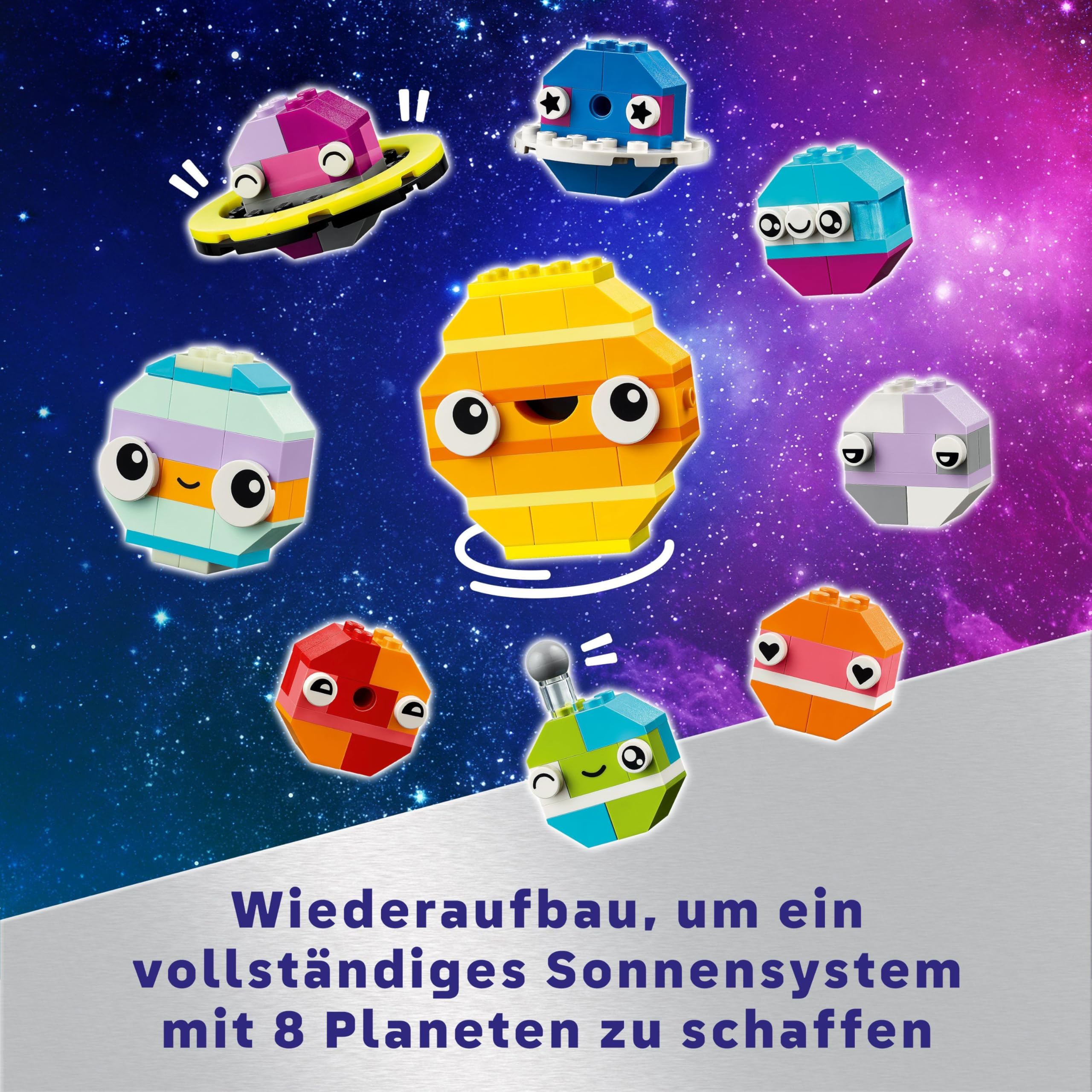 LEGO Classic Creative Space Planets Building Toy - Solar System Model Kit for Kids with Rocket, Spaceship, Planets & Aliens - STEM Educational Gift for Boys & Girls Ages 5+ (11037) - Perfect for Space-Themed Playrooms & Birthday Gifts