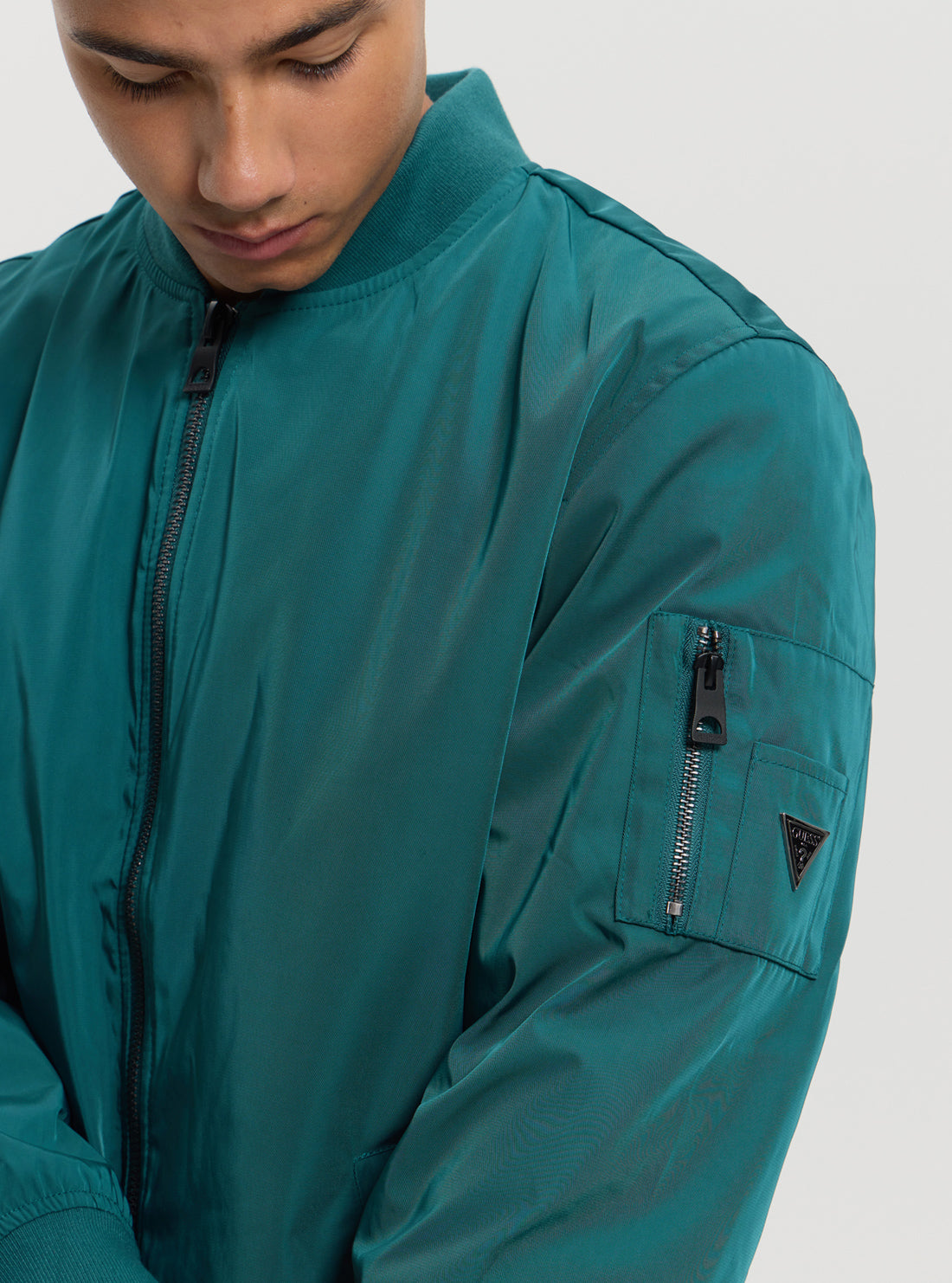 Stylish Green Satin Bomber Jacket for Women - Lightweight Fashion Outerwear - Perfect for Casual Wear, Night Out & Street Style