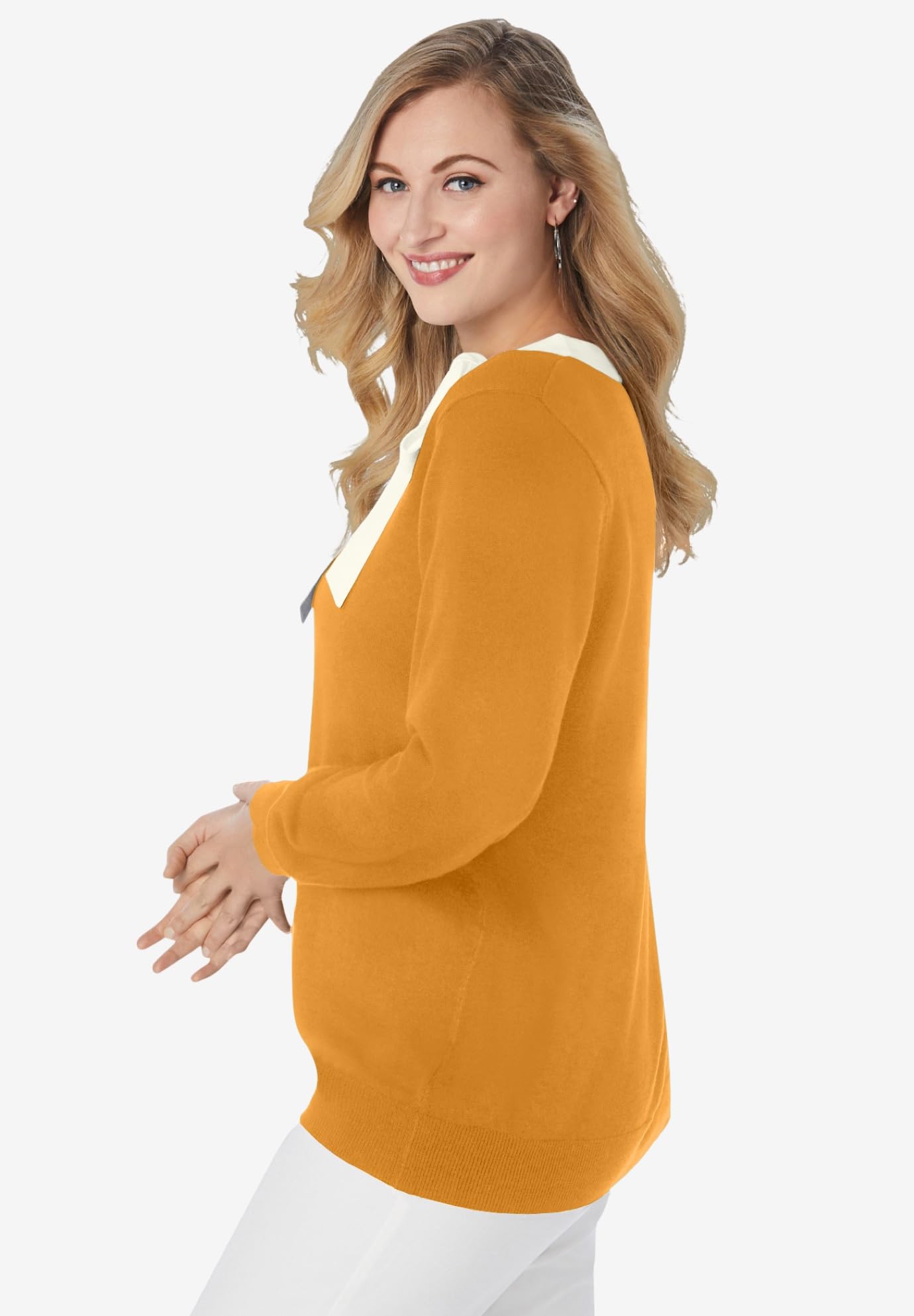 Jessica London Plus Size Tie-Neck Sweater for Women - Office & Casual Wear