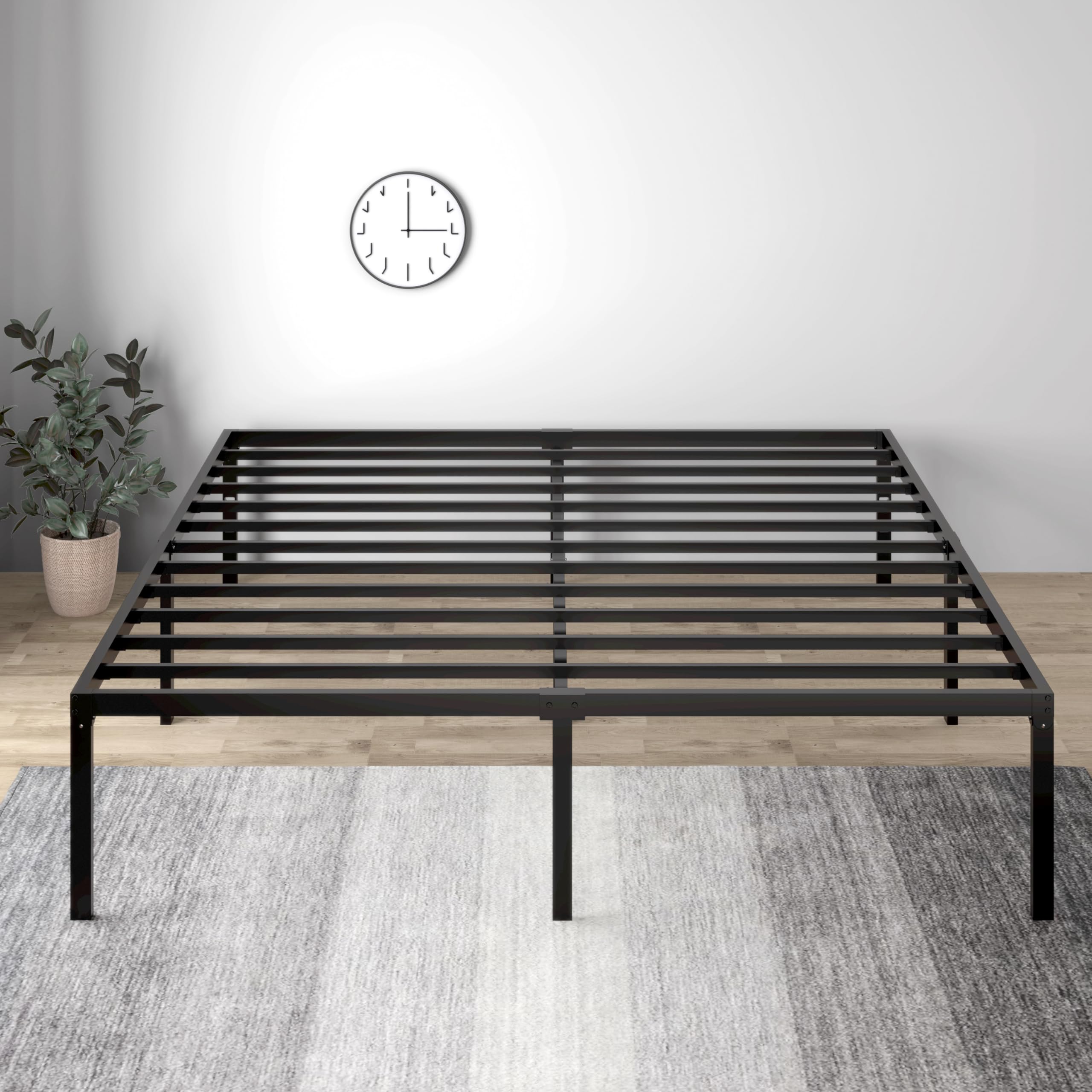 Sturdy King Size Metal Platform Bed Frame - Heavy Duty SHA CERLIN Bed with No Box Spring Needed | Easy Assembly, Quiet Mattress Foundation, Headboard Slots | Perfect for Master Bedrooms & Guest Rooms