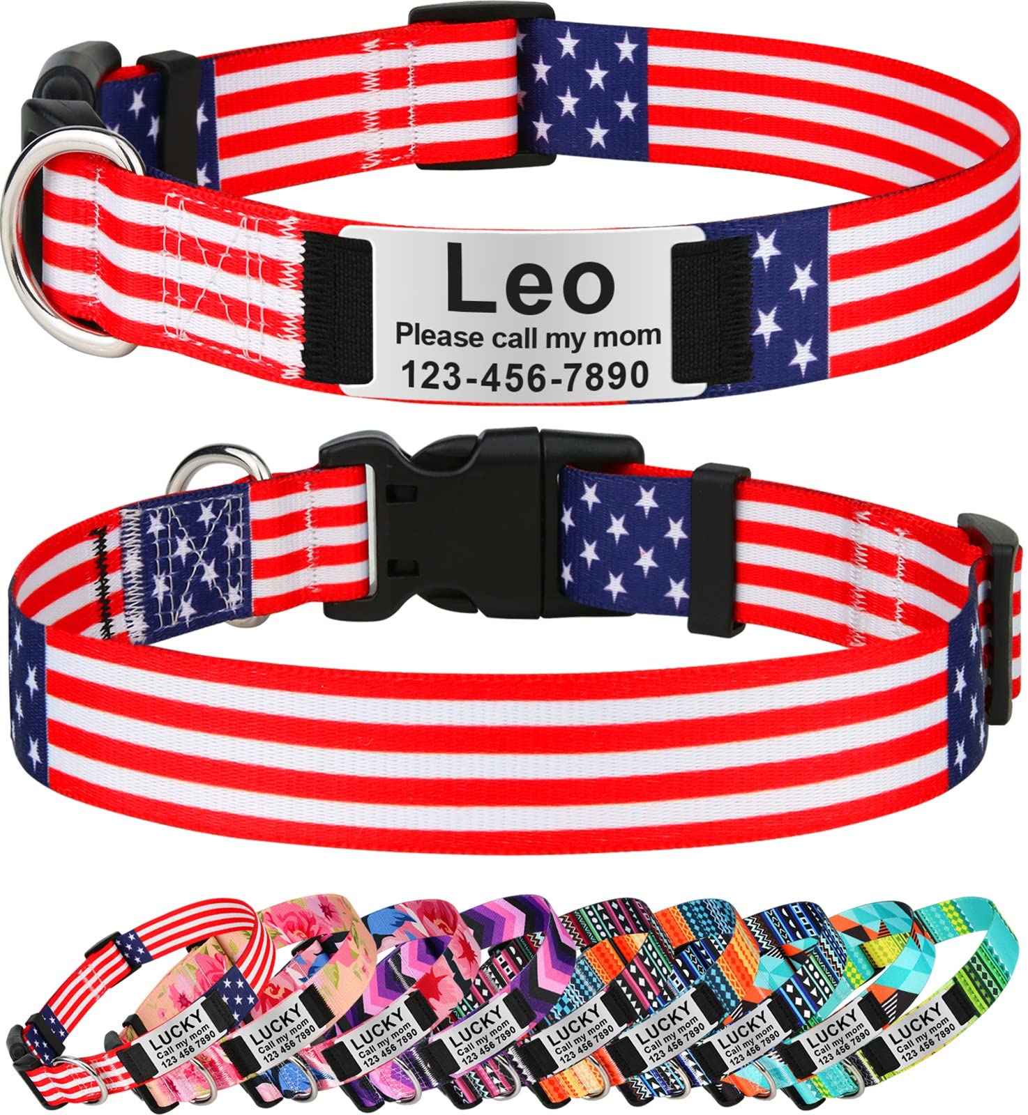 Taglory Unique Designer Soft Dog Collar - Adjustable Western Style Pet Collar for Small, Medium & Large Dogs - Perfect for Daily Walks, Training & Outdoor Adventures