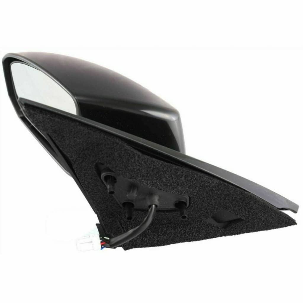 2004-2008 Nissan Maxima Driver Side Power Heated Folding Door Mirror - Gloss Black (Part# NI1320149, 96302ZA30E) | Replacement for Broken Mirrors | Perfect for Winter Driving & Parking in Tight Spaces