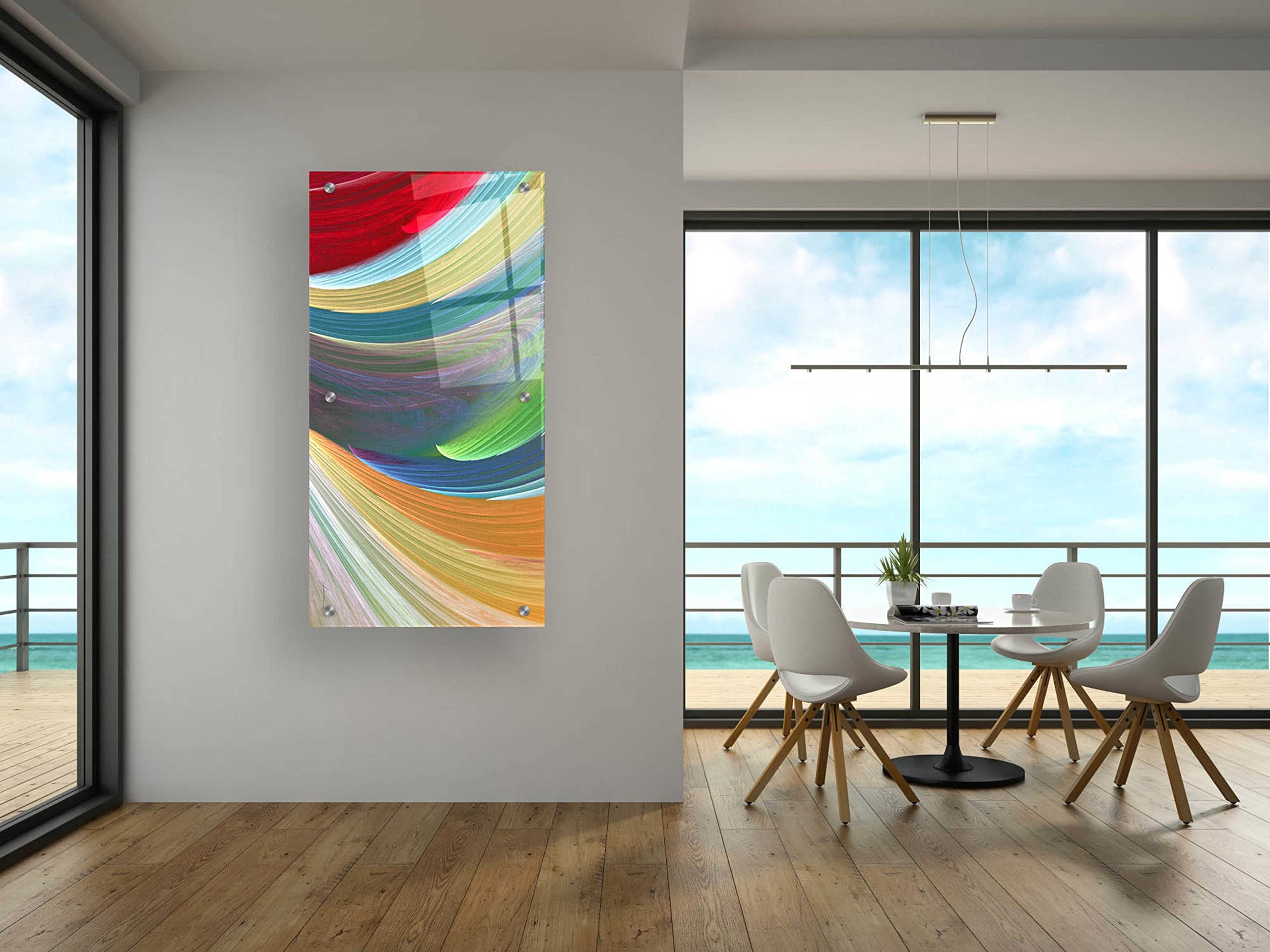 Epic Art 'Wind Waves III' by James Burghardt - Modern Acrylic Glass Wall Decor 24x48 Inches - Perfect for Living Room, Bedroom & Office Spaces