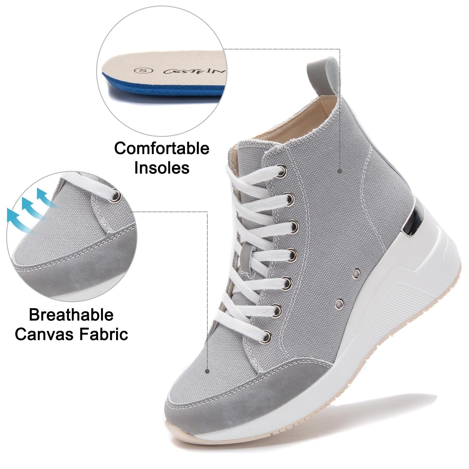 Cestfini Women's Graffiti High Top Sneakers - Breathable White & Black Platform Canvas Shoes with Lace-Up Design | Perfect for Streetwear, Urban Fashion & Casual Outfits