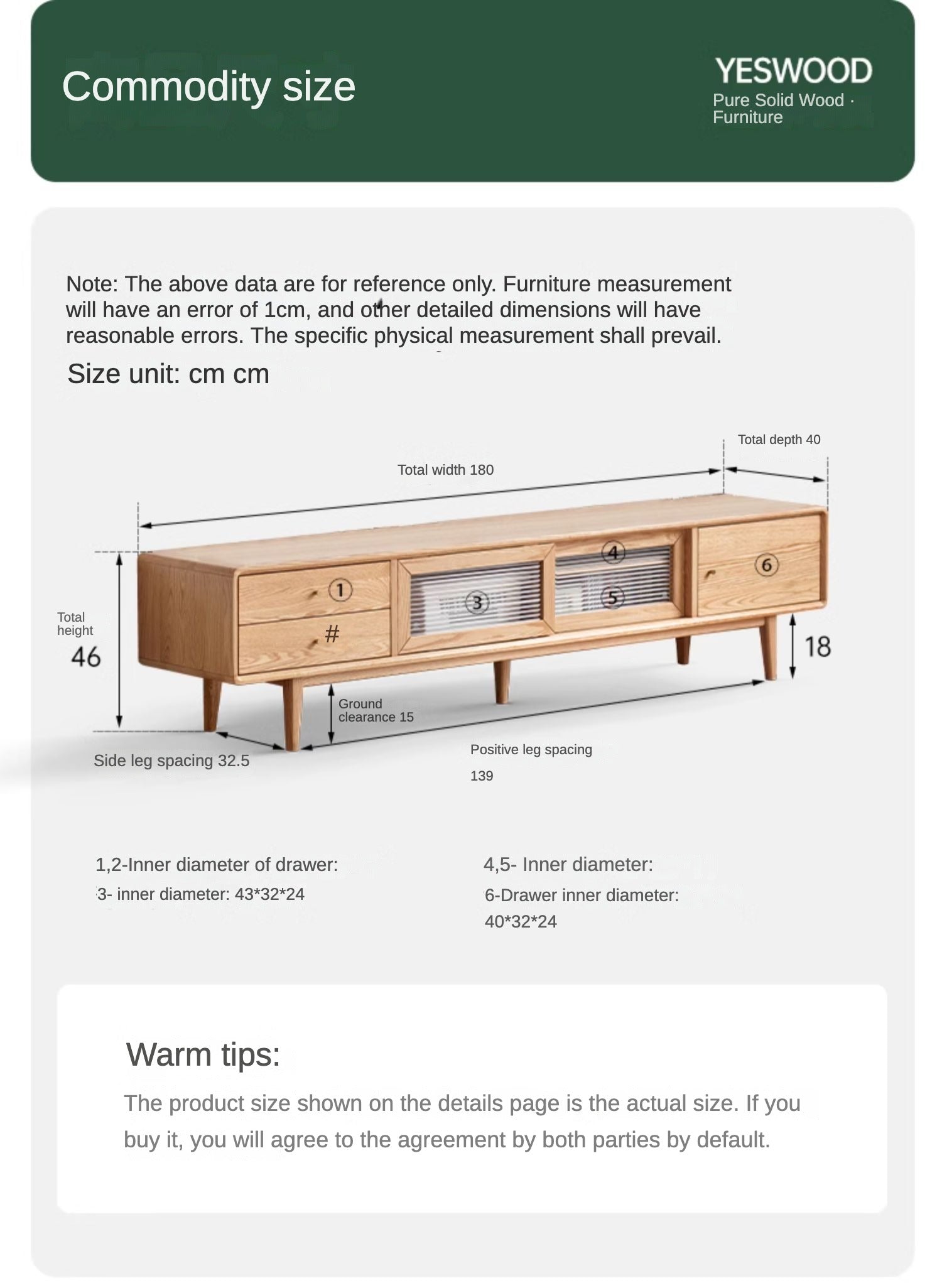 Solid Oak Wood TV Stand with Sliding Doors - Modern Entertainment Center for Living Room, Bedroom & Home Theater