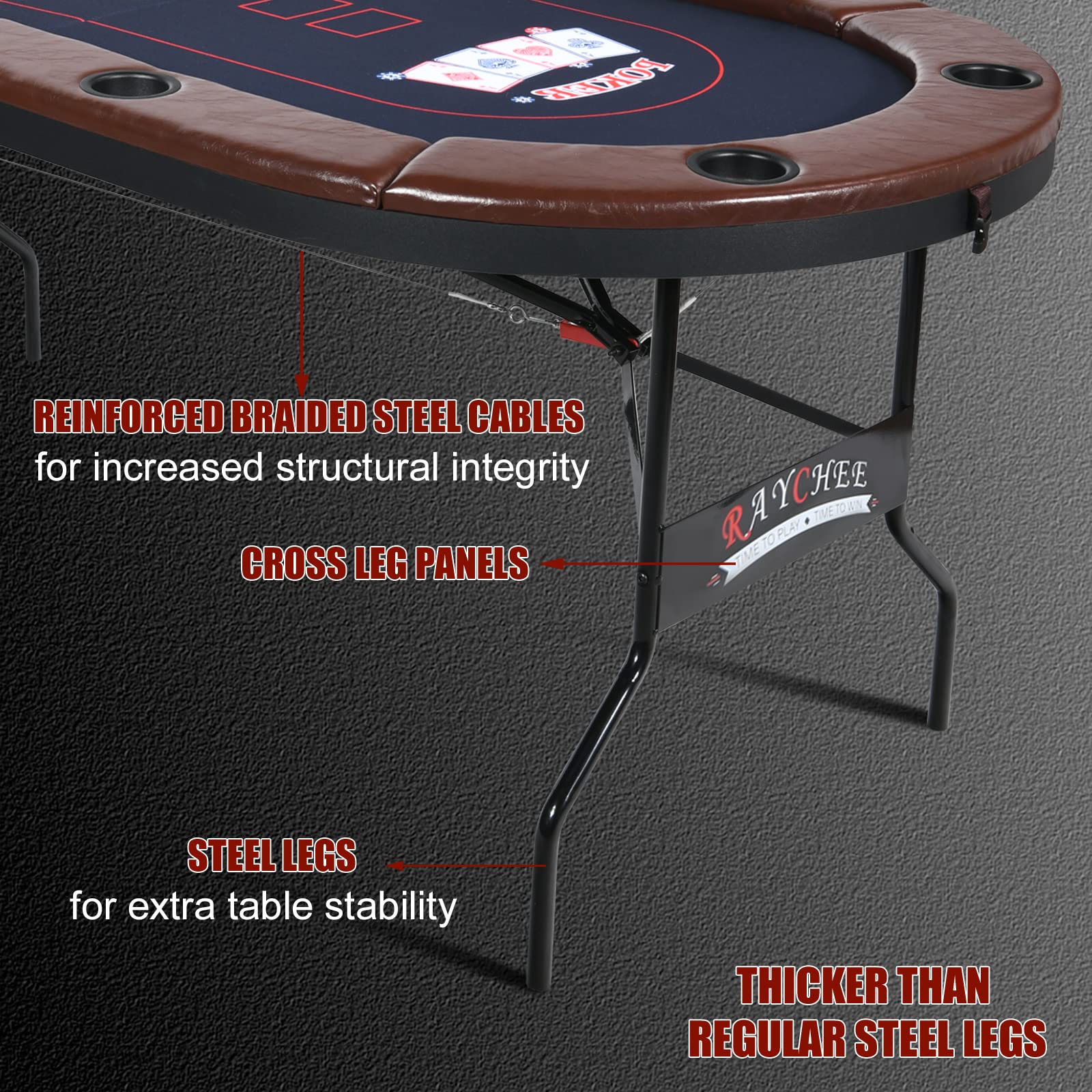 8 Player Foldable Poker Table - 71