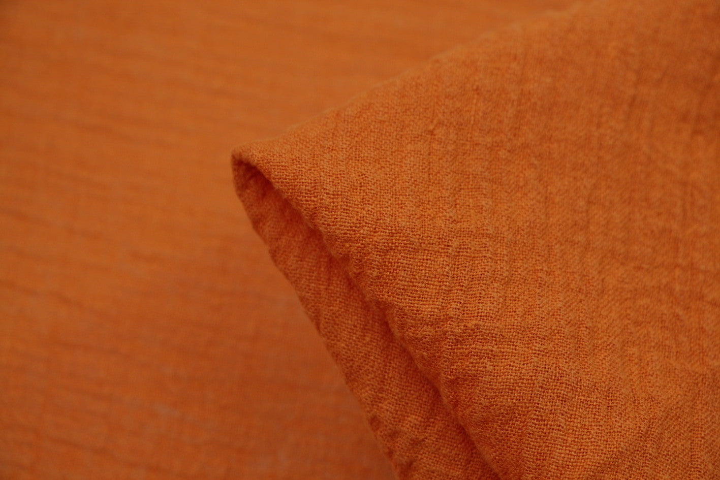 Stylish Burnt Orange Crinkle Linen Fabric - Perfect for Home Decor, DIY Crafts & Fashion Accessories