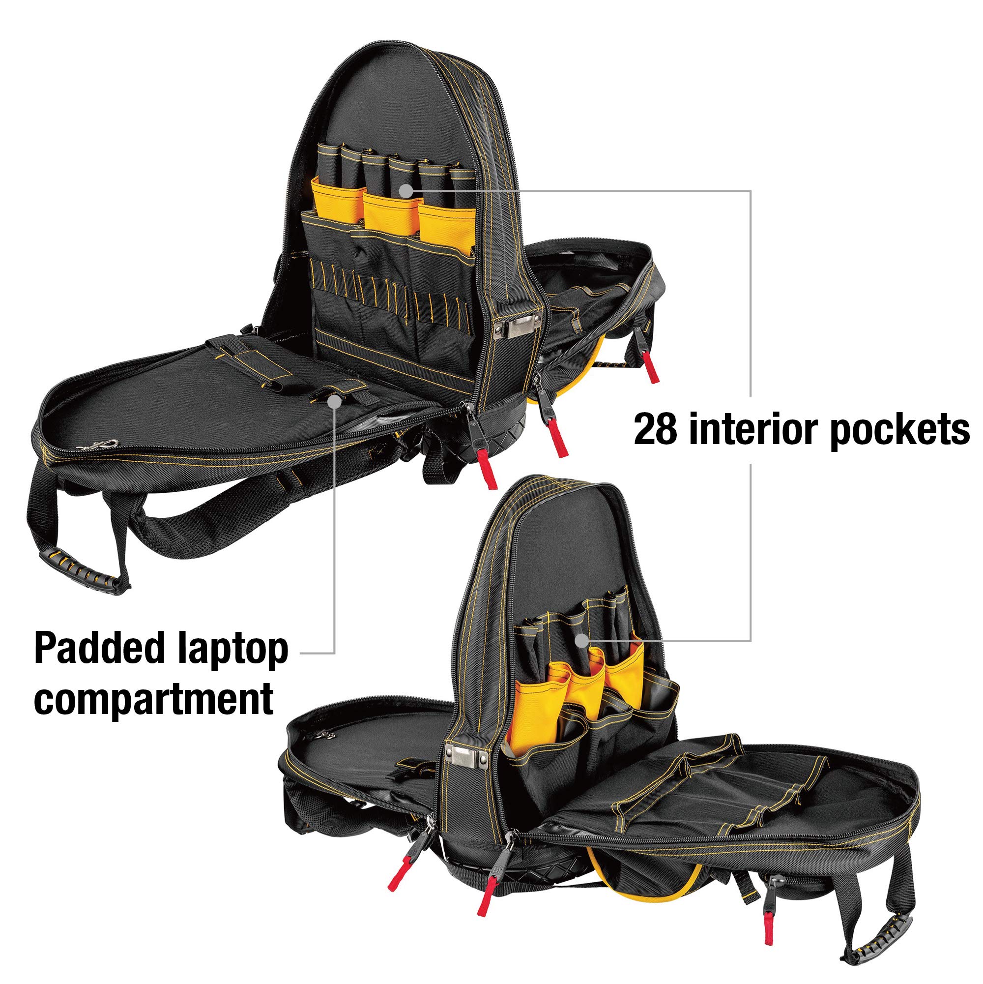 Caterpillar Cat 18 Inch Heavy Duty Professional Tool Backpack - Durable Construction Work Backpack for Electricians, Contractors & DIY Projects