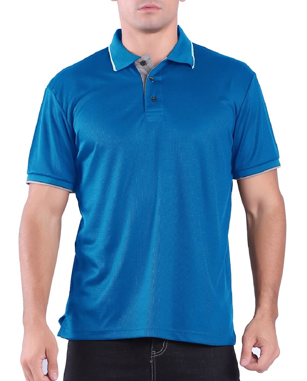 Facitisu Men's Performance Polo Shirts - Moisture Wicking Active Short Sleeve Shirts for Workout, Golf & Casual Wear | Breathable & Quick-Dry Sport Shirt for Gym, Tennis & Outdoor Activities
