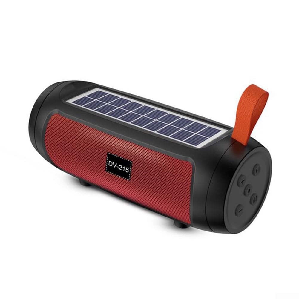 Portable Solar Bluetooth Speaker with Flashlight & Card Slot - Wireless Outdoor Boombox for Camping, Beach, Hiking (Blue)