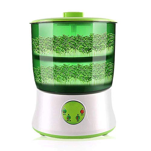 Automatic Bean Sprouts Machine - 2 Layer Seed Sprouter Kit with Thermostat, Large Capacity for Home Use | Grow Alfalfa, Mung Bean & Wheatgrass | Perfect for Salads, Sandwiches & Healthy Snacks