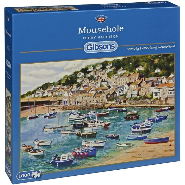 Gibsons 1000-Piece Jigsaw Puzzle - Mousehole Harbor Scenic View - Challenging Adult Puzzle for Relaxation & Home Decor - Perfect Gift for Puzzle Lovers & Family Game Night
