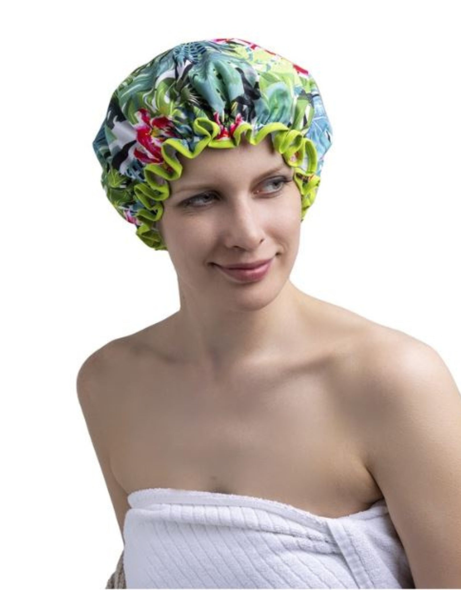 5 Pack Classic Multi-Colored Shower Caps - Waterproof & Reusable Hair Protection for Bathing, Swimming & Salon Use