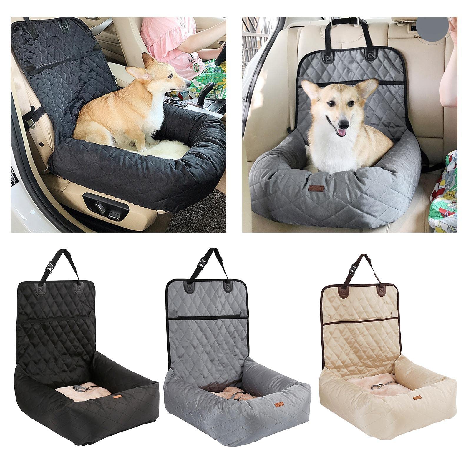 Enakshi Breathable & Waterproof Dog Booster Seat for Cars - Foldable Pet Car Seat for Small Dogs & Cats - Comfortable Travel Accessory for Summer & Winter (Black) | Perfect for Road Trips & Vet Visits