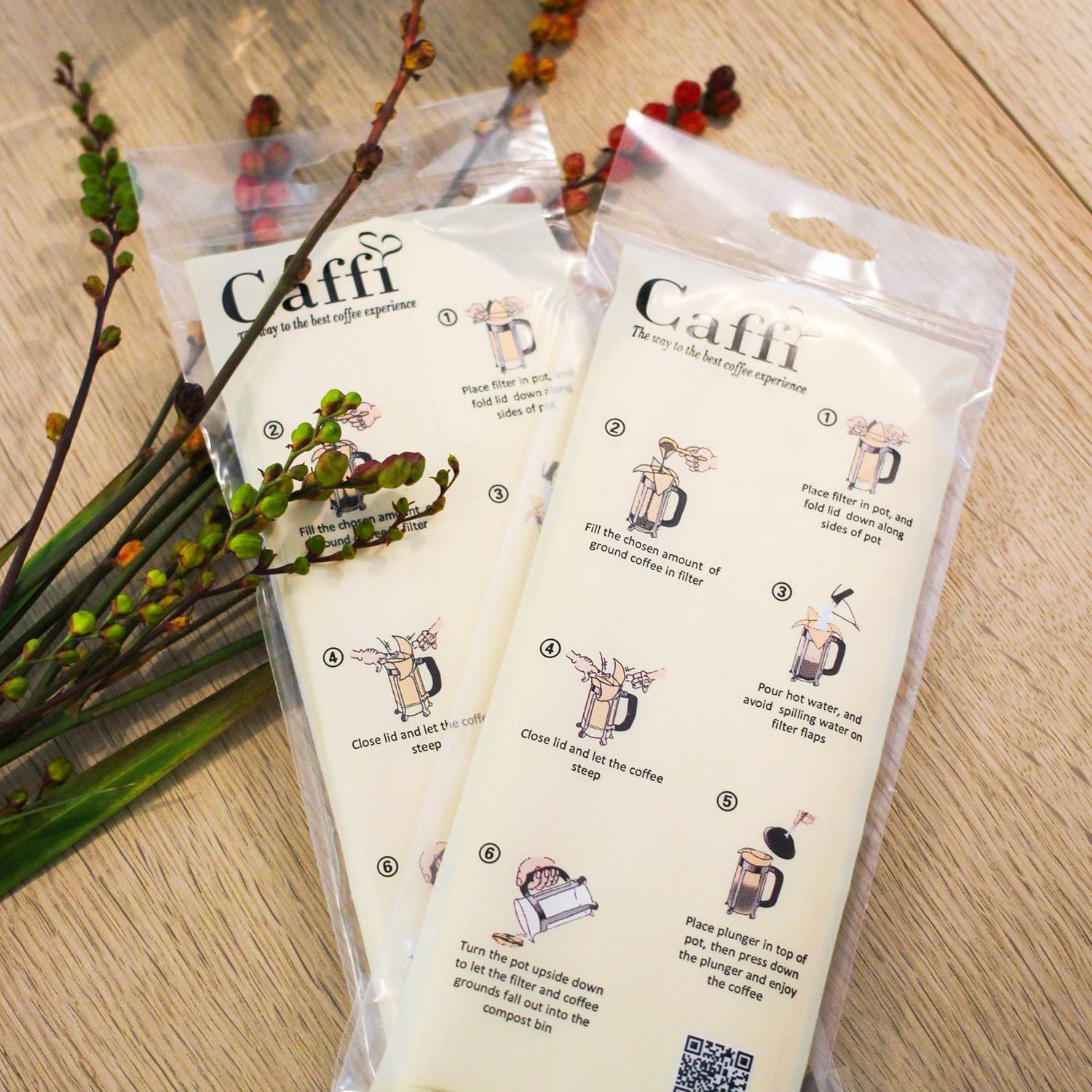 Caffi 3 Cup French Press Paper Filters - 25 Pack Disposable Coffee Filters for Easy Cleanup | Perfect for Home, Office & Camping Brewing
