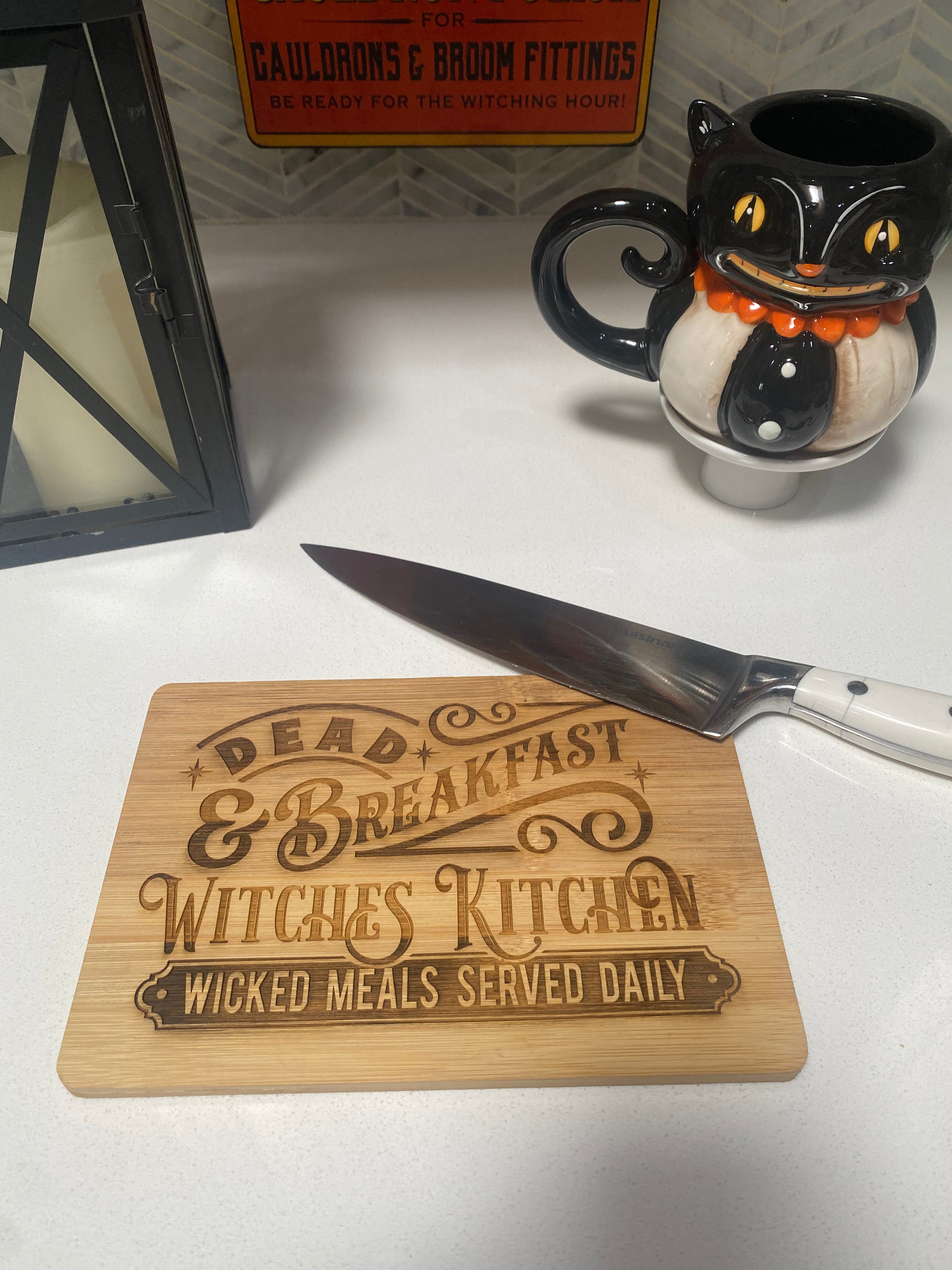 Premium Dead & Breakfast Cutting Board - Durable Wooden Chopping Board for Kitchen, Butcher Block for Meat, Cheese & Bread - Perfect for Home Cooking, BBQ & Entertaining