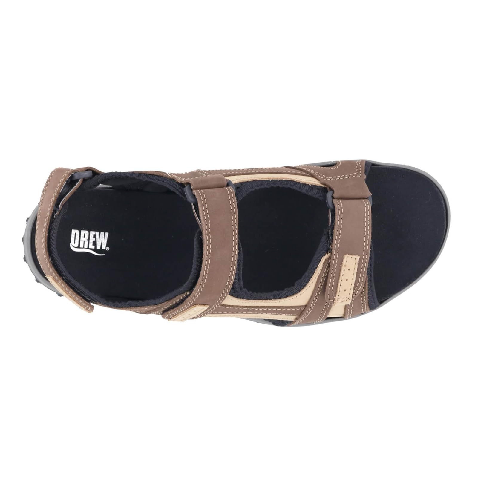 Drew Shoe Men's Warren Leather Open Toe Sport Sandals - Comfortable & Durable Walking Sandals for Outdoor Activities, Travel & Casual Wear