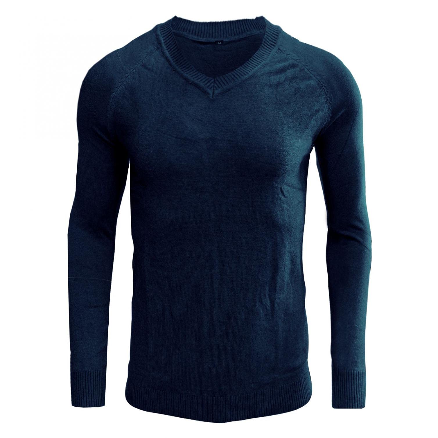 Men's Stretch Cotton V-Neck Thermal Sweater - Lightweight Slim Fit Soft Merino Wool Pullover for Work & Casual Wear | Winter Layering & Office Outfits