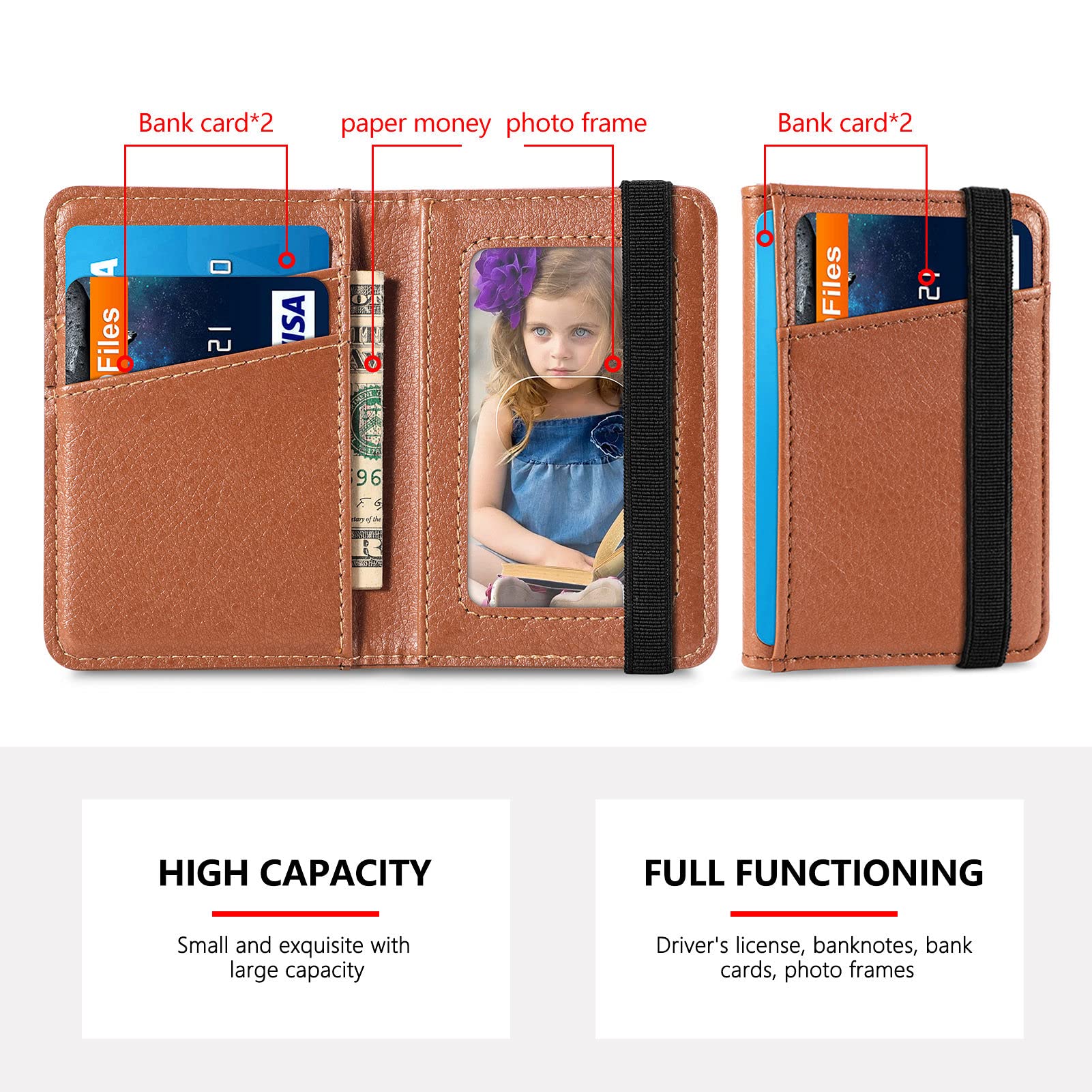 Stick-On Wallet Phone Case - Leather Credit Card Holder for iPhone, Samsung Galaxy & Most Smartphones | Slim Flip Wallet Sleeve Pouch (Brown) - Perfect for Hands-Free Payments & On-the-Go Convenience