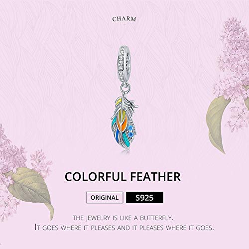 Yashuo Angel Feathers Heart Charm - Genuine 925 Sterling Silver Dangle Love Wing Pendant for Women's Bracelet - Perfect for Valentine's Day Gifts, Anniversary Presents & Everyday Jewelry