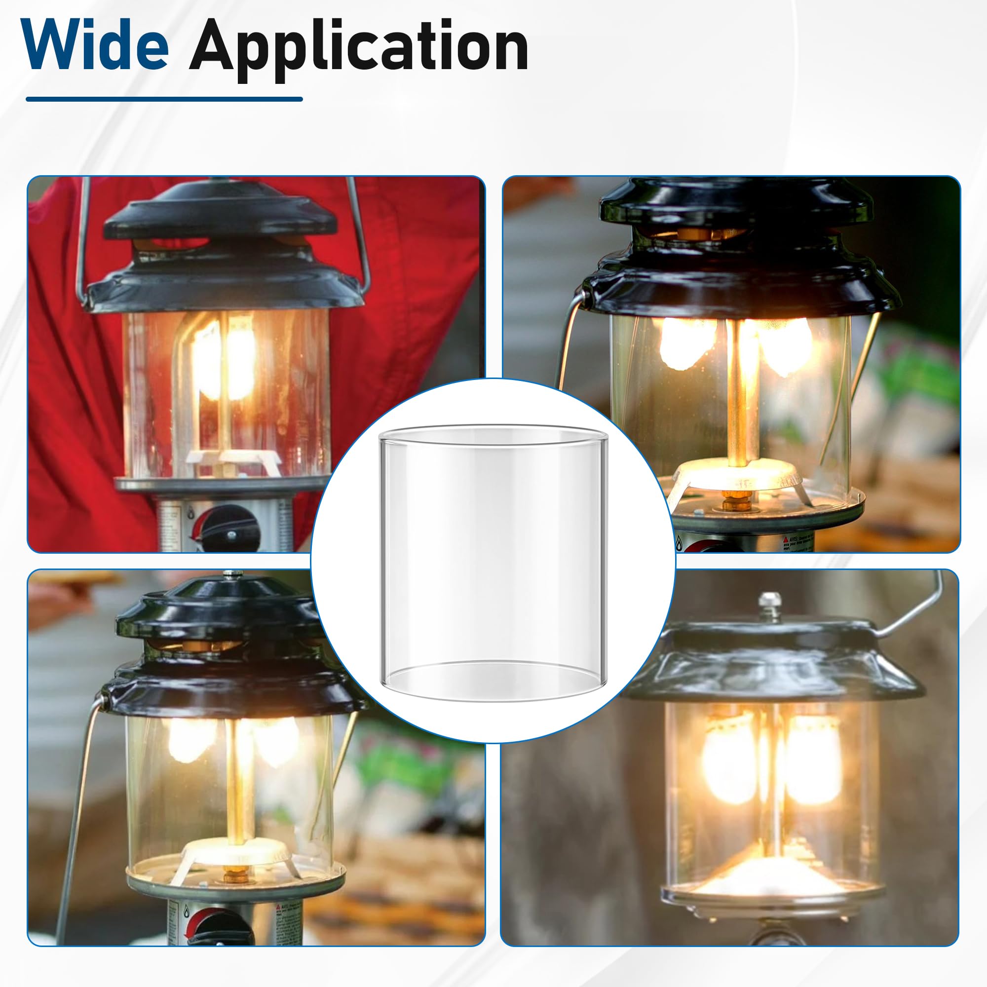 10-Pack Propane Lantern Mantles with Replacement Glass Globe - Compatible with Coleman Fueled Lanterns for Camping, Hiking & Emergency Lighting | Durable Outdoor Lantern Accessories