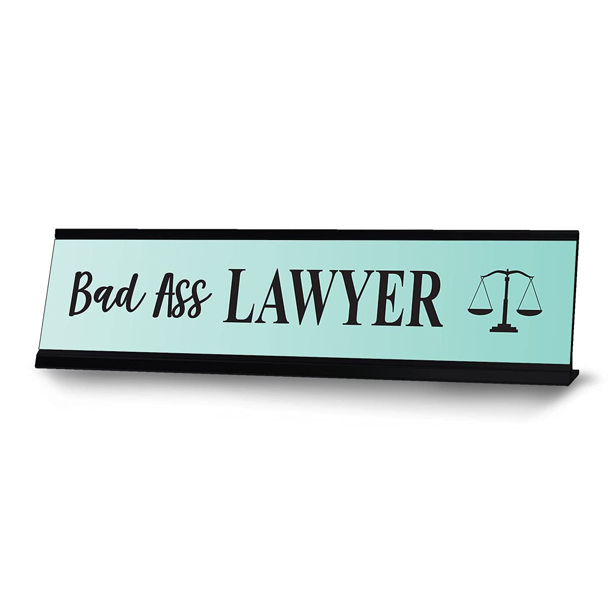 Bad Ass Lawyer Office Sign - 2 x 8 Inch Funny Attorney Desk Decor - Perfect Law Firm Gift for Lawyers, Attorneys & Legal Professionals - Great for Office, Desk or Courtroom Decor