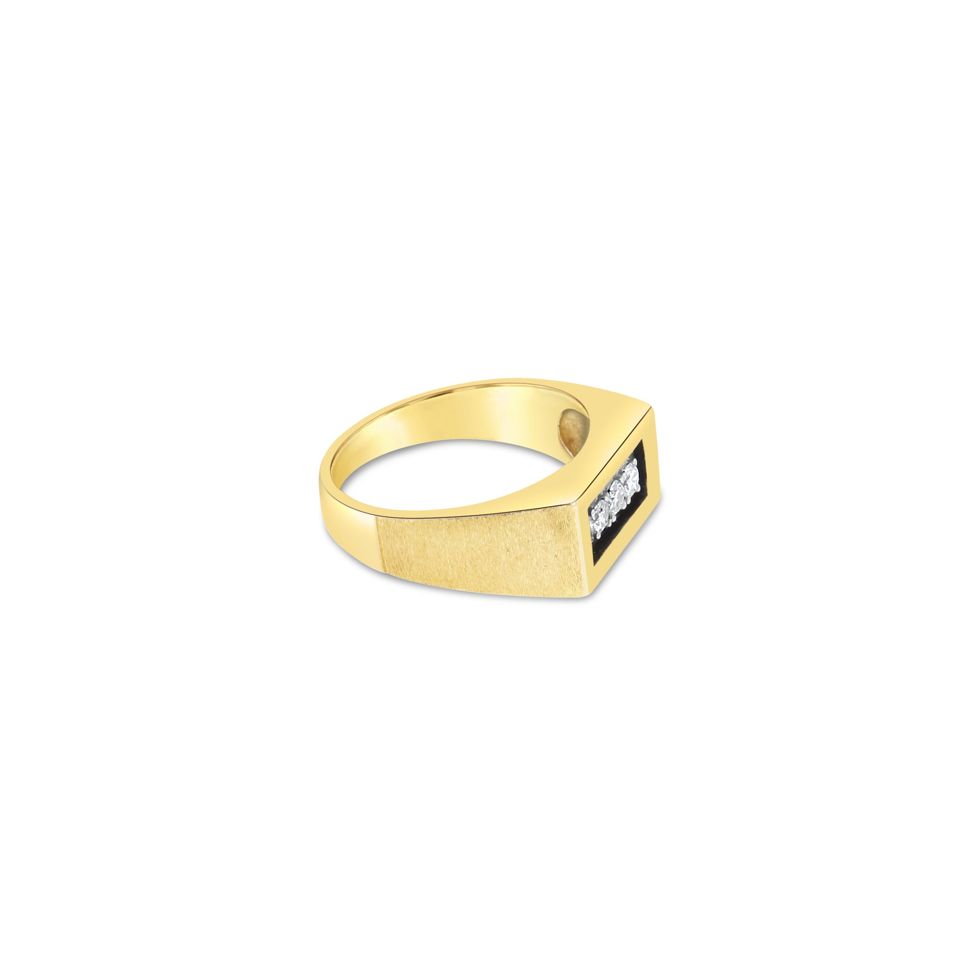 Three Stone Diamond Wedding Band with Brushed Satin Trim - Elegant Engagement Ring for Women, Durable 14K Gold/Platinum Wedding Jewelry (Perfect for Anniversaries, Proposals & Special Occasions)