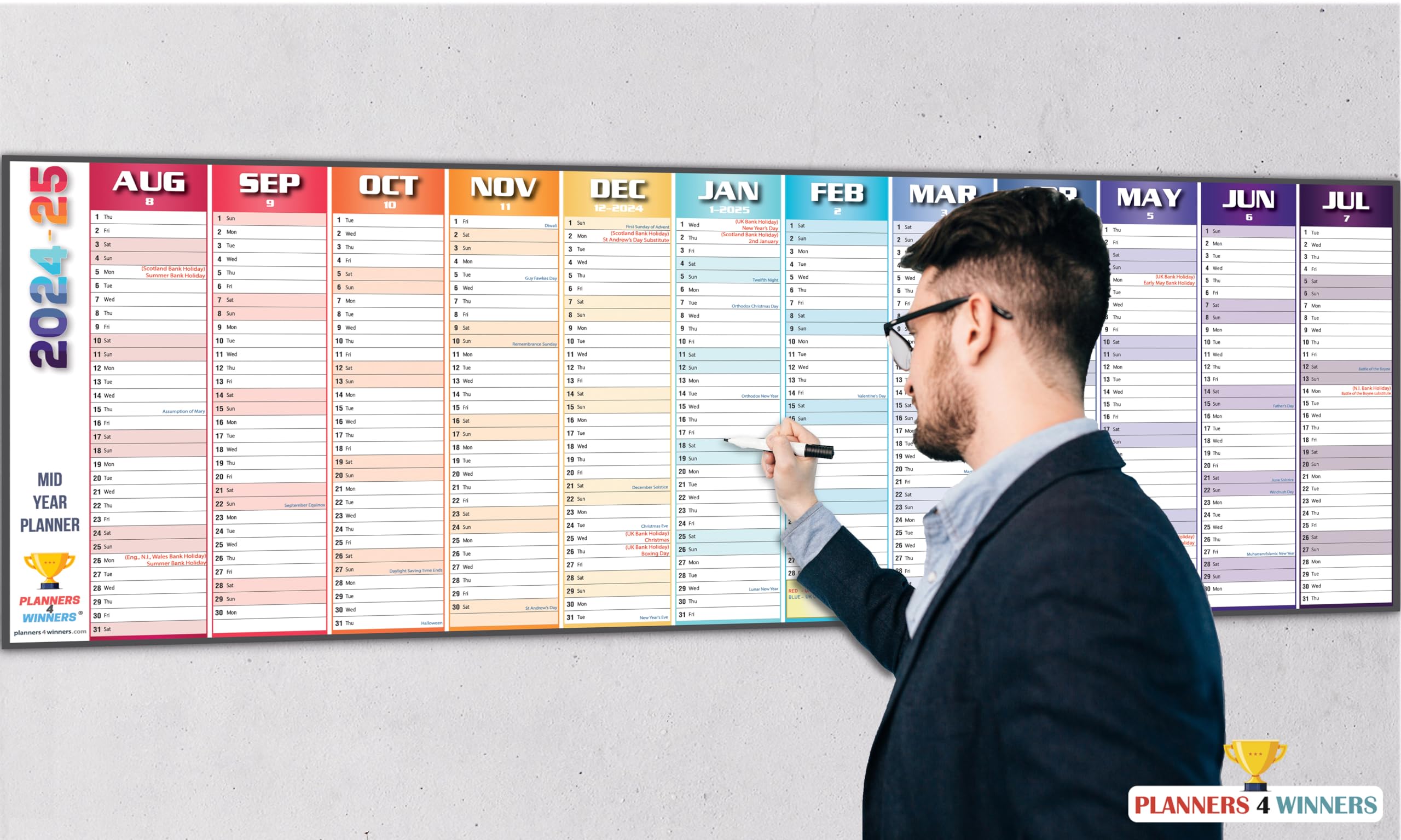 2024-2025 Extra Large Academic Year Wall Planner (47