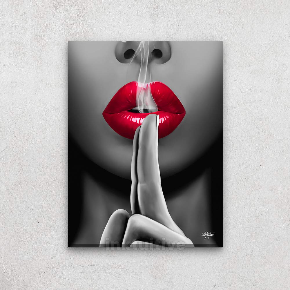 Inktuitive 'Smoldering Kiss' Motivational Canvas Wall Art for Home & Office - 40x30 Inch Inspirational Decor, Durable Frameless Print - Perfect for Living Room, Bedroom or Workspace Decor