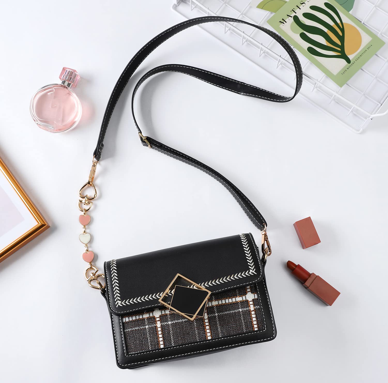 Purse Strap Extender Chain - Adjustable Bag Extender Replacement Strap with Charms for Handbag DIY Accessories | Perfect for Customizing Purses, Totes & Crossbody Bags